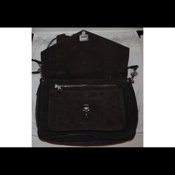 Proenza Schouler Pepe Grey suede PS1 medium shoulder bag. - Picture 5 of 7